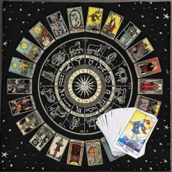 Tarot Tablecloth for Game, Altar Cloth, Witchcraft Astrology Decor Oracle Card Pad Tarot Mat Witcher Decor, Party Favors, Party Gift Decor, Party Supplies Magic Art Divination