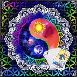 Tarot Tablecloth for Game, Altar Cloth, Witchcraft Astrology Decor Oracle Card Pad Tarot Mat Witcher Decor, Party Favors, Party Gift Decor, Party Supplies Magic Art Divination