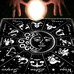 Tarot Tablecloth for Game, Altar Cloth, Witchcraft Astrology Decor Oracle Card Pad Tarot Mat Witcher Decor, Party Favors, Party Gift Decor, Party Supplies Magic Art Divination