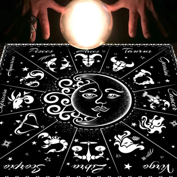 Tarot Tablecloth for Game, Altar Cloth, Witchcraft Astrology Decor Oracle Card Pad Tarot Mat Witcher Decor, Party Favors, Party Gift Decor, Party Supplies Magic Art Divination