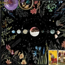 Tarot Tablecloth for Game, Altar Cloth, Witchcraft Astrology Decor Oracle Card Pad Tarot Mat Witcher Decor, Party Favors, Party Gift Decor, Party Supplies Magic Art Divination