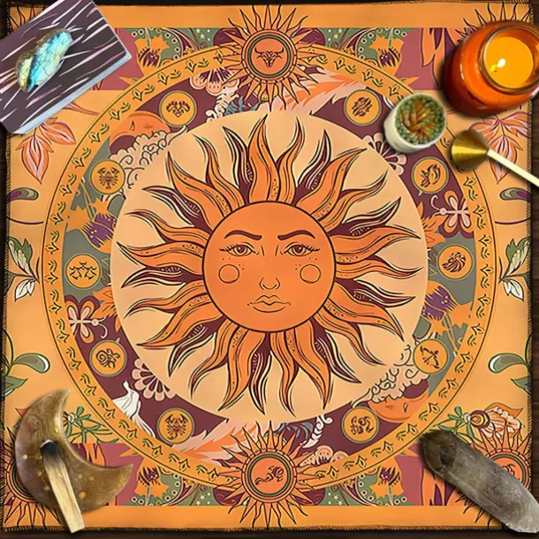 Tarot Tablecloth for Game, Altar Cloth, Witchcraft Astrology Decor Oracle Card Pad Tarot Mat Witcher Decor, Party Favors, Party Gift Decor, Party Supplies Magic Art Divination