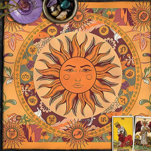 Tarot Tablecloth for Game, Altar Cloth, Witchcraft Astrology Decor Oracle Card Pad Tarot Mat Witcher Decor, Party Favors, Party Gift Decor, Party Supplies Magic Art Divination