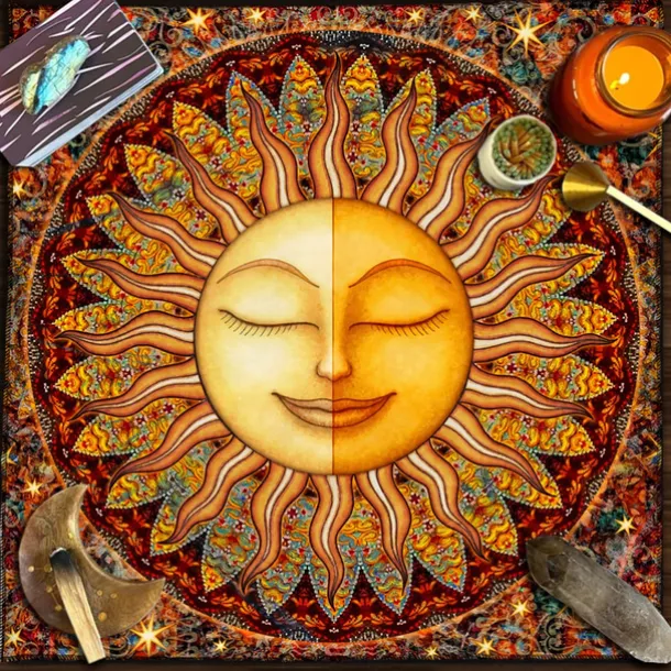 Tarot Tablecloth for Game, Altar Cloth, Witchcraft Astrology Decor Oracle Card Pad Tarot Mat Witcher Decor, Party Favors, Party Gift Decor, Party Supplies Magic Art Divination