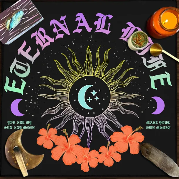 Tarot Tablecloth for Game, Altar Cloth, Witchcraft Astrology Decor Oracle Card Pad Tarot Mat Witcher Decor, Party Favors, Party Gift Decor, Party Supplies Magic Art Divination