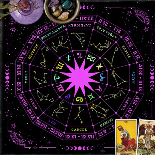Tarot Tablecloth for Game, Altar Cloth, Witchcraft Astrology Decor Oracle Card Pad Tarot Mat Witcher Decor, Party Favors, Party Gift Decor, Party Supplies Magic Art Divination
