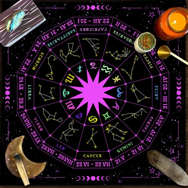 Tarot Tablecloth for Game, Altar Cloth, Witchcraft Astrology Decor Oracle Card Pad Tarot Mat Witcher Decor, Party Favors, Party Gift Decor, Party Supplies Magic Art Divination