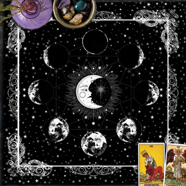 Tarot Tablecloth for Game, Altar Cloth, Witchcraft Astrology Decor Oracle Card Pad Tarot Mat Witcher Decor, Party Favors, Party Gift Decor, Party Supplies Magic Art Divination