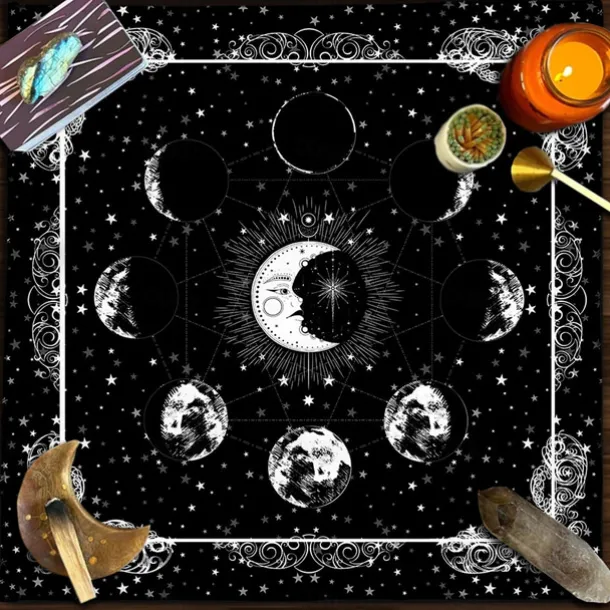 Tarot Tablecloth for Game, Altar Cloth, Witchcraft Astrology Decor Oracle Card Pad Tarot Mat Witcher Decor, Party Favors, Party Gift Decor, Party Supplies Magic Art Divination