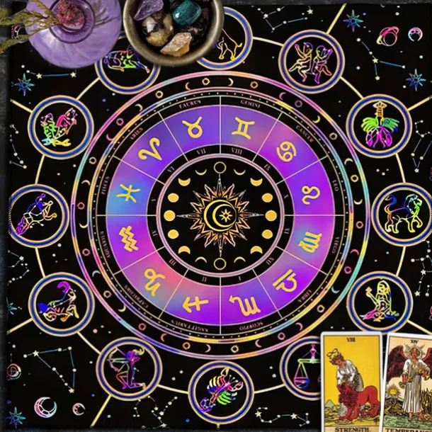 Tarot Tablecloth for Game, Altar Cloth, Witchcraft Astrology Decor Oracle Card Pad Tarot Mat Witcher Decor, Party Favors, Party Gift Decor, Party Supplies Magic Art Divination