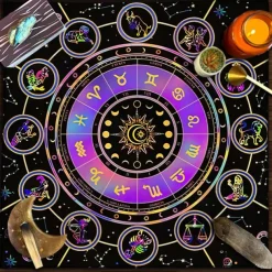 Tarot Tablecloth for Game, Altar Cloth, Witchcraft Astrology Decor Oracle Card Pad Tarot Mat Witcher Decor, Party Favors, Party Gift Decor, Party Supplies Magic Art Divination