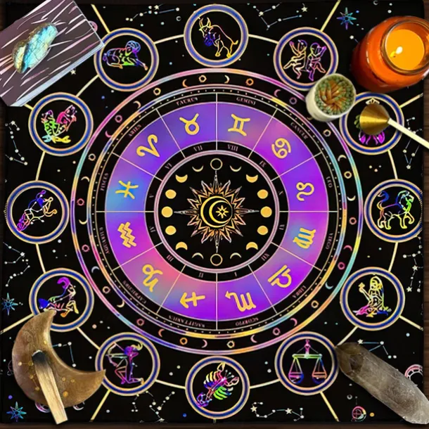 Tarot Tablecloth for Game, Altar Cloth, Witchcraft Astrology Decor Oracle Card Pad Tarot Mat Witcher Decor, Party Favors, Party Gift Decor, Party Supplies Magic Art Divination