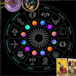 Tarot Tablecloth for Game, Altar Cloth, Witchcraft Astrology Decor Oracle Card Pad Tarot Mat Witcher Decor, Party Favors, Party Gift Decor, Party Supplies Magic Art Divination