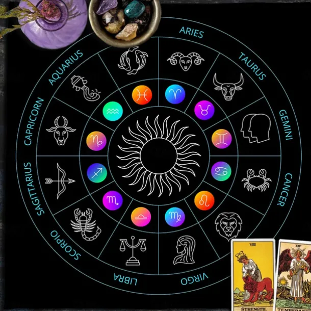 Tarot Tablecloth for Game, Altar Cloth, Witchcraft Astrology Decor Oracle Card Pad Tarot Mat Witcher Decor, Party Favors, Party Gift Decor, Party Supplies Magic Art Divination