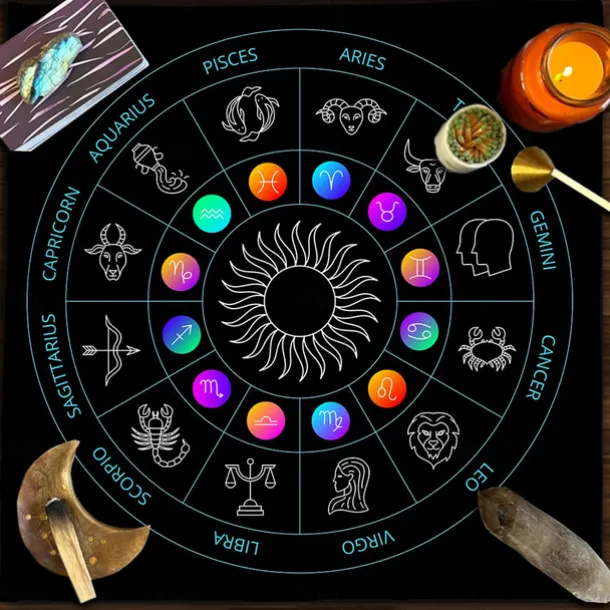 Tarot Tablecloth for Game, Altar Cloth, Witchcraft Astrology Decor Oracle Card Pad Tarot Mat Witcher Decor, Party Favors, Party Gift Decor, Party Supplies Magic Art Divination