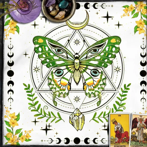 Tarot Tablecloth for Game, Altar Cloth, Witchcraft Astrology Decor Oracle Card Pad Tarot Mat Witcher Decor, Party Favors, Party Gift Decor, Party Supplies Magic Art Divination