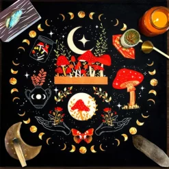 Tarot Tablecloth for Game, Altar Cloth, Witchcraft Astrology Decor Oracle Card Pad Tarot Mat Witcher Decor, Party Favors, Party Gift Decor, Party Supplies Magic Art Divination