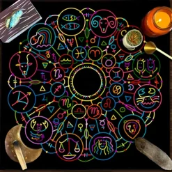 Tarot Tablecloth for Game, Altar Cloth, Witchcraft Astrology Decor Oracle Card Pad Tarot Mat Witcher Decor, Party Favors, Party Gift Decor, Party Supplies Magic Art Divination