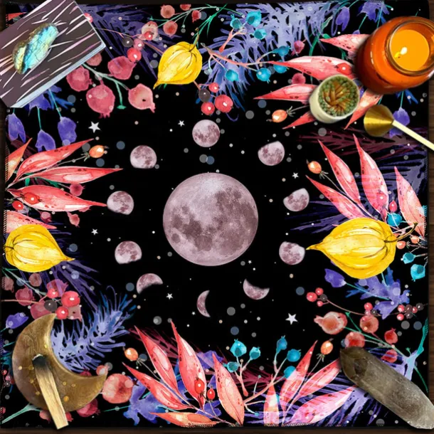 Tarot Tablecloth for Game, Altar Cloth, Witchcraft Astrology Decor Oracle Card Pad Tarot Mat Witcher Decor, Party Favors, Party Gift Decor, Party Supplies Magic Art Divination