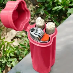 Teal Portable Cigarette Case with Built-in Lighter Holder - Durable ABS Plastic Flip-Top Design, Compact & Lightweight for Easy Carrying, Holds Multiple Cigarettes, Smoking Accessories