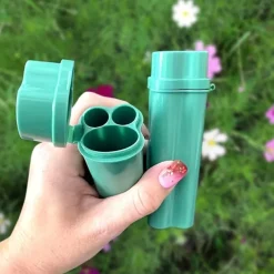 Teal Portable Cigarette Case with Built-in Lighter Holder - Durable ABS Plastic Flip-Top Design, Compact & Lightweight for Easy Carrying, Holds Multiple Cigarettes, Smoking Accessories