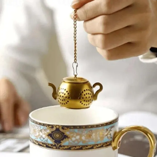 Teapot Shaped Stainless Steel Loose Leaf Tea Infuser Strainer - Reusable Tea Infusers for Herbal Spice Tea, Teaware, and Tea Ceremony Accessories