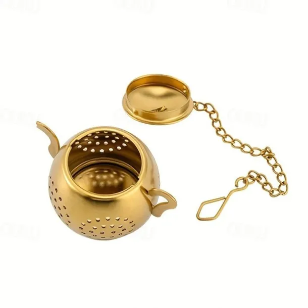 Teapot Shaped Stainless Steel Loose Leaf Tea Infuser Strainer - Reusable Tea Infusers for Herbal Spice Tea, Teaware, and Tea Ceremony Accessories