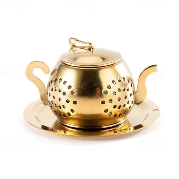 Teapot Shaped Stainless Steel Loose Leaf Tea Infuser Strainer - Reusable Tea Infusers for Herbal Spice Tea, Teaware, and Tea Ceremony Accessories