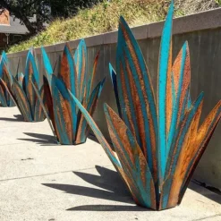 Tequila Rustic Sculpture, DIY Metal Agave Yard Art Plant, Rustic Hand Painted Metal Agave,Garden Yard Art Decoration Statue Home Decor for Yard Stakes,Garden Figurines,Outdoor Patio