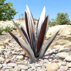 Tequila Rustic Sculpture, DIY Metal Agave Plant,Rustic Hand Painted Metal Agave,Garden Yard Art Decoration Statue Home Decor for Yard Stakes,Garden Figurines,Outdoor Patio