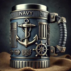 250th Anniversary Military Commemorative Mug, Patriotic 4th of July Independence Day Veterans Day Gift for Men U.S. Marine Corps Collector's Mug, Creative Resin & Stainless Steel Drinkware