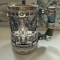 250th Anniversary Military Commemorative Mug, Patriotic 4th of July Independence Day Veterans Day Gift for Men U.S. Marine Corps Collector's Mug, Creative Resin & Stainless Steel Drinkware