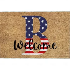4th of July Doormat Kitchen Mat American Patriotic Floor Mat Non-Slip Independence Day Area Rug Oil Proof Rug Indoor Outdoor Mat Bedroom Decor Bathroom Mat Entrance Rug