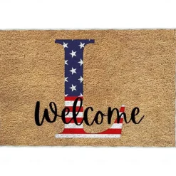 4th of July Doormat Kitchen Mat American Patriotic Floor Mat Non-Slip Independence Day Area Rug Oil Proof Rug Indoor Outdoor Mat Bedroom Decor Bathroom Mat Entrance Rug