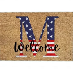 4th of July Doormat Kitchen Mat American Patriotic Floor Mat Non-Slip Independence Day Area Rug Oil Proof Rug Indoor Outdoor Mat Bedroom Decor Bathroom Mat Entrance Rug