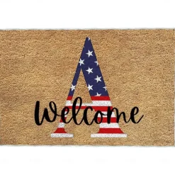 4th of July Doormat Kitchen Mat American Patriotic Floor Mat Non-Slip Independence Day Area Rug Oil Proof Rug Indoor Outdoor Mat Bedroom Decor Bathroom Mat Entrance Rug