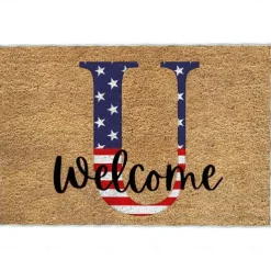 4th of July Doormat Kitchen Mat American Patriotic Floor Mat Non-Slip Independence Day Area Rug Oil Proof Rug Indoor Outdoor Mat Bedroom Decor Bathroom Mat Entrance Rug