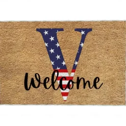 4th of July Doormat Kitchen Mat American Patriotic Floor Mat Non-Slip Independence Day Area Rug Oil Proof Rug Indoor Outdoor Mat Bedroom Decor Bathroom Mat Entrance Rug