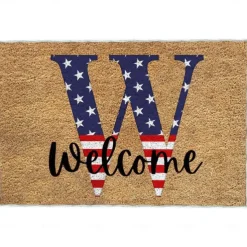 4th of July Doormat Kitchen Mat American Patriotic Floor Mat Non-Slip Independence Day Area Rug Oil Proof Rug Indoor Outdoor Mat Bedroom Decor Bathroom Mat Entrance Rug