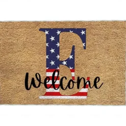 4th of July Doormat Kitchen Mat American Patriotic Floor Mat Non-Slip Independence Day Area Rug Oil Proof Rug Indoor Outdoor Mat Bedroom Decor Bathroom Mat Entrance Rug