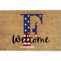 4th of July Doormat Kitchen Mat American Patriotic Floor Mat Non-Slip Independence Day Area Rug Oil Proof Rug Indoor Outdoor Mat Bedroom Decor Bathroom Mat Entrance Rug