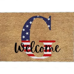 4th of July Doormat Kitchen Mat American Patriotic Floor Mat Non-Slip Independence Day Area Rug Oil Proof Rug Indoor Outdoor Mat Bedroom Decor Bathroom Mat Entrance Rug