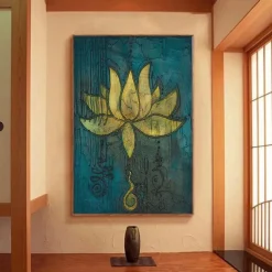 Thai Decorative Painting Southeast Asian Style Wall Posters India Bergamot Lotus Yoga Buddha Canvas Prints Living Room Decor