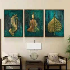 Thai Decorative Painting Southeast Asian Style Wall Posters India Bergamot Lotus Yoga Buddha Canvas Prints Living Room Decor