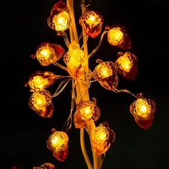 Thanksgiving Acorn String Lights, Battery Operated Fairy Lights, Fall String Lights Decorations for Home, Autumn Garland, Bedroom, Christmas Tree, Halloween Party Decor