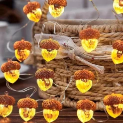 Thanksgiving Decorations Acorn Lights String, Fairy String Lights Battery Operated, Fall Lights for Home Autumn Garland Bedroom Christmas Tree Halloween Party Decor