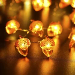 Thanksgiving Decorations Acorn Lights String, Fairy String Lights Battery Operated, Fall Lights for Home Autumn Garland Bedroom Christmas Tree Halloween Party Decor