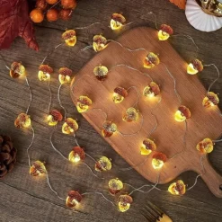 Thanksgiving Decorations Acorn Lights String, Fairy String Lights Battery Operated, Fall Lights for Home Autumn Garland Bedroom Christmas Tree Halloween Party Decor