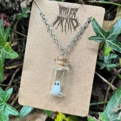 The Adopt a Ghost Necklace Halloween Gift, Cute Ghost Necklace Gothic Gfts, Cute Spooky Ghost