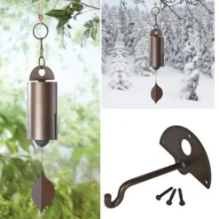 The Deep Resonance Serenity Bell, Heroic Windbell, Outdoor Wind Chime Garden Decoration, Retro Metal Leaves Wind Chime